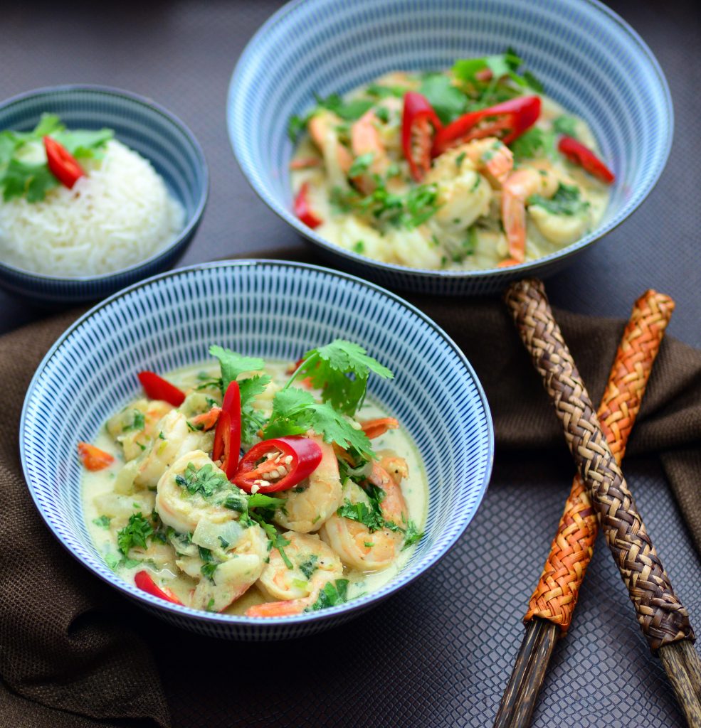 Authentic Thai Green Curry Shrimp|My Global Cuisine 